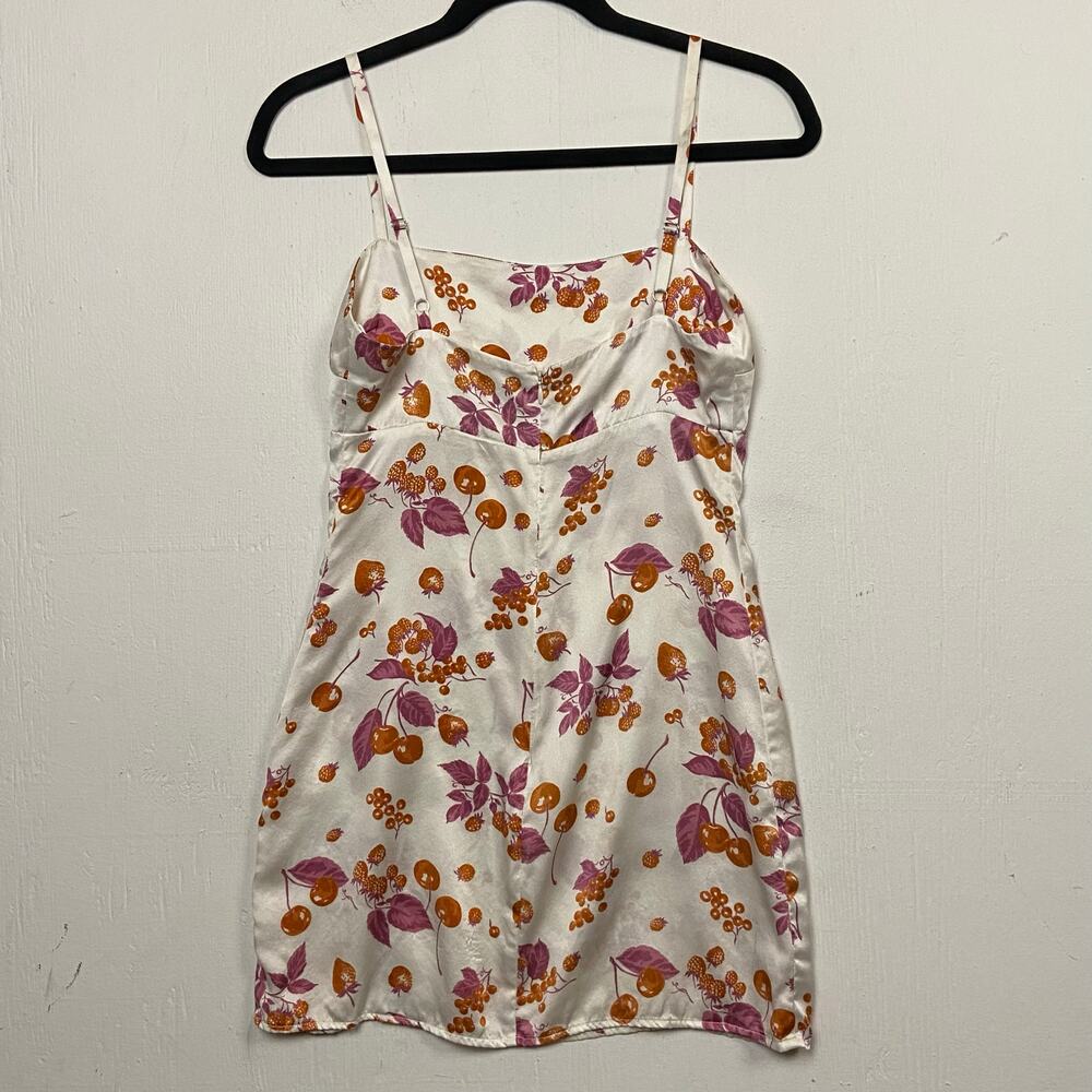 Reformation Jasmin Parfait Cherry 100% Silk Slip Mini Dress Size 0 - Picture 8 of 14